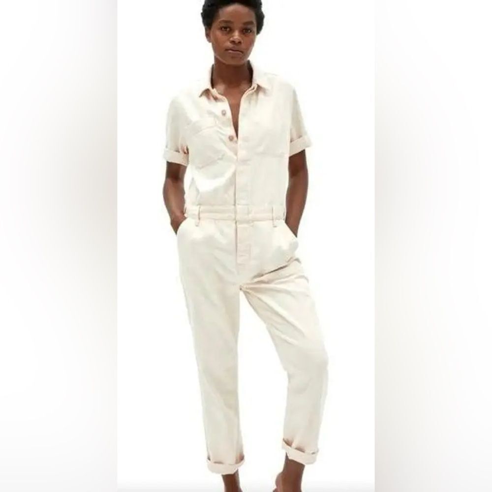 EVERLANE 🤍 Short Sleeve Coveralls (Off-white) Size 0